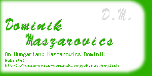 dominik maszarovics business card